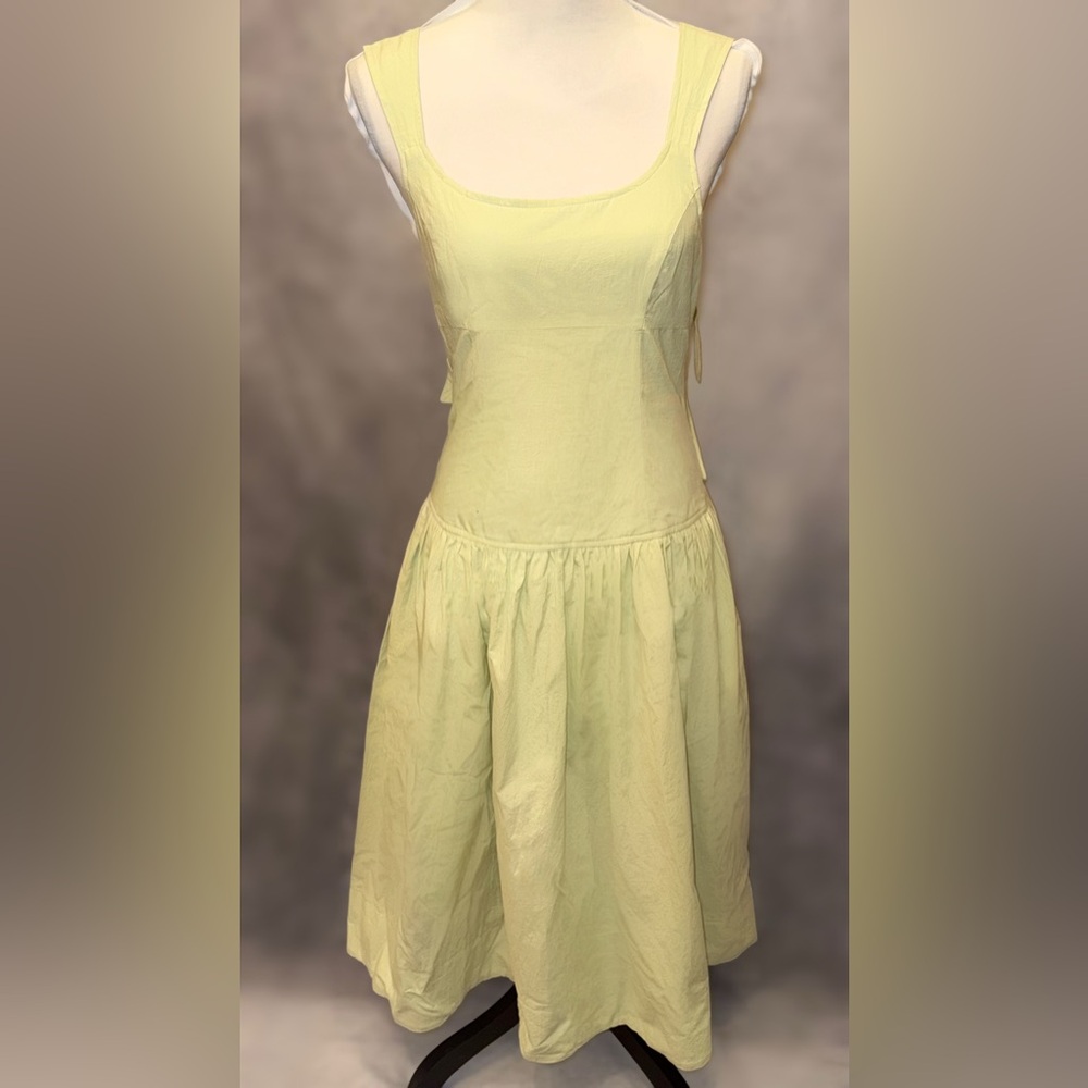 MUSTARD SEED || Cameron Crossback Midi Dress in Lime Cream - SZ Small ✨NWT✨